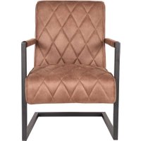 Lounge Polstersessel in Braun Microfaser freischwingend