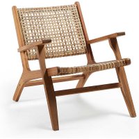Loungesessel aus Rattan und Akazie Massivholz Skandi Design
