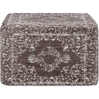 Polsterhocker in Anthrazit Webstoff Vintage Design