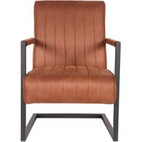 Polstersessel in Cognac Braun Microfaser freischwingend