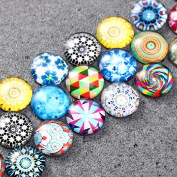 ULTNICE 200pcs Cabochons runde Mosaik Fliesen für Handwerk Glas Mosaik für Schmuck machen - 2