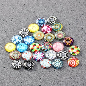 ULTNICE 200pcs Cabochons runde Mosaik Fliesen für Handwerk Glas Mosaik für Schmuck machen - 3