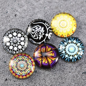 ULTNICE 200pcs Cabochons runde Mosaik Fliesen für Handwerk Glas Mosaik für Schmuck machen - 4