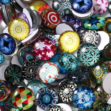 ULTNICE 200pcs Cabochons runde Mosaik Fliesen für Handwerk Glas Mosaik für Schmuck machen - 6